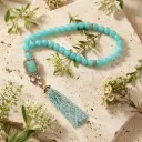 33 Aqua Beads Elegant Islamic Prayer Tasbih