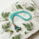 33 Aqua Beads Prayer Tasbih With Tassel