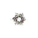 Elegant Flower Brooch In Multicoloured Crystals