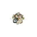 Vintage Floral Brooch Decorated With Crystals 