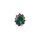 Elegant Style Emerald Green Retro Oval Brooch 