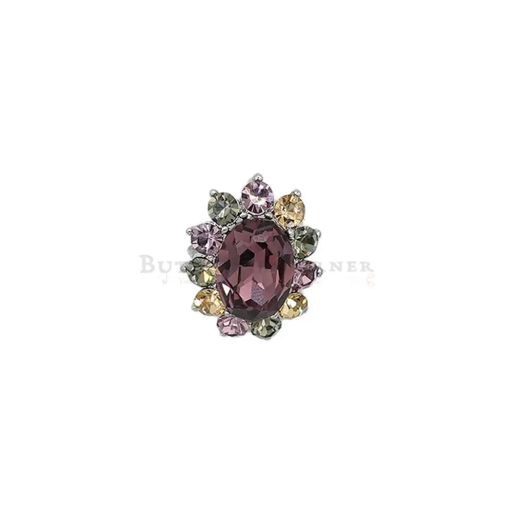 Elegant Style Amethyst Retro Oval Brooch
