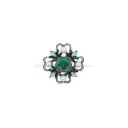 Dainty Cross Flower Shape Pearl Rhinestone Brooch