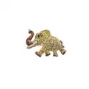 Gold-Plated Crystal Elephant Brooch 