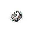 Round Pave Style Brooch With Multicoloured Rhinestones