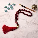 8mm Heartwood Red Beads Prayer Tasbih With Tassel