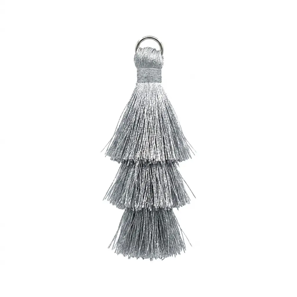 Three-Step Metallic Yarn Tassel
