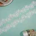 Floral Design Organza Cutwork Lace