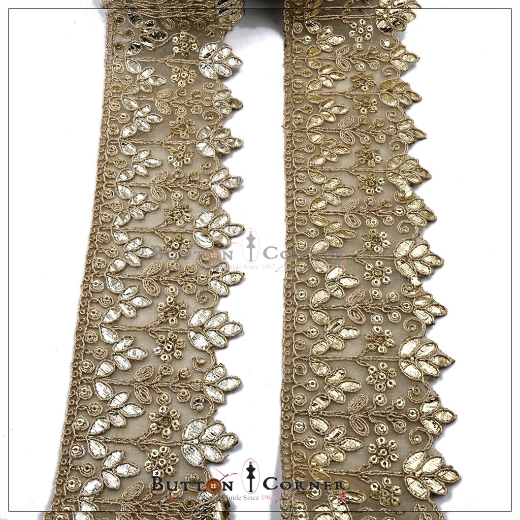 Fancy Metallic Yarn Gota Lace