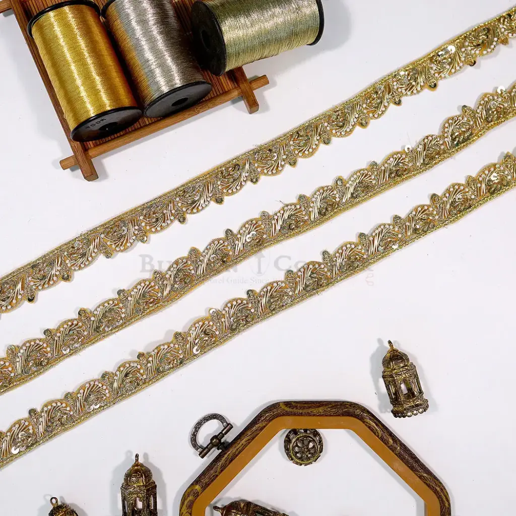 Fancy Kora & Dabka, Pearl, Sequence Lace