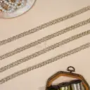 Zigzag Design Metallic Yarn, Pearl, Gota Lace