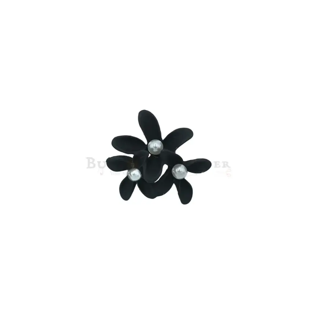 Matt Surface 3-Flower Floral Design Button