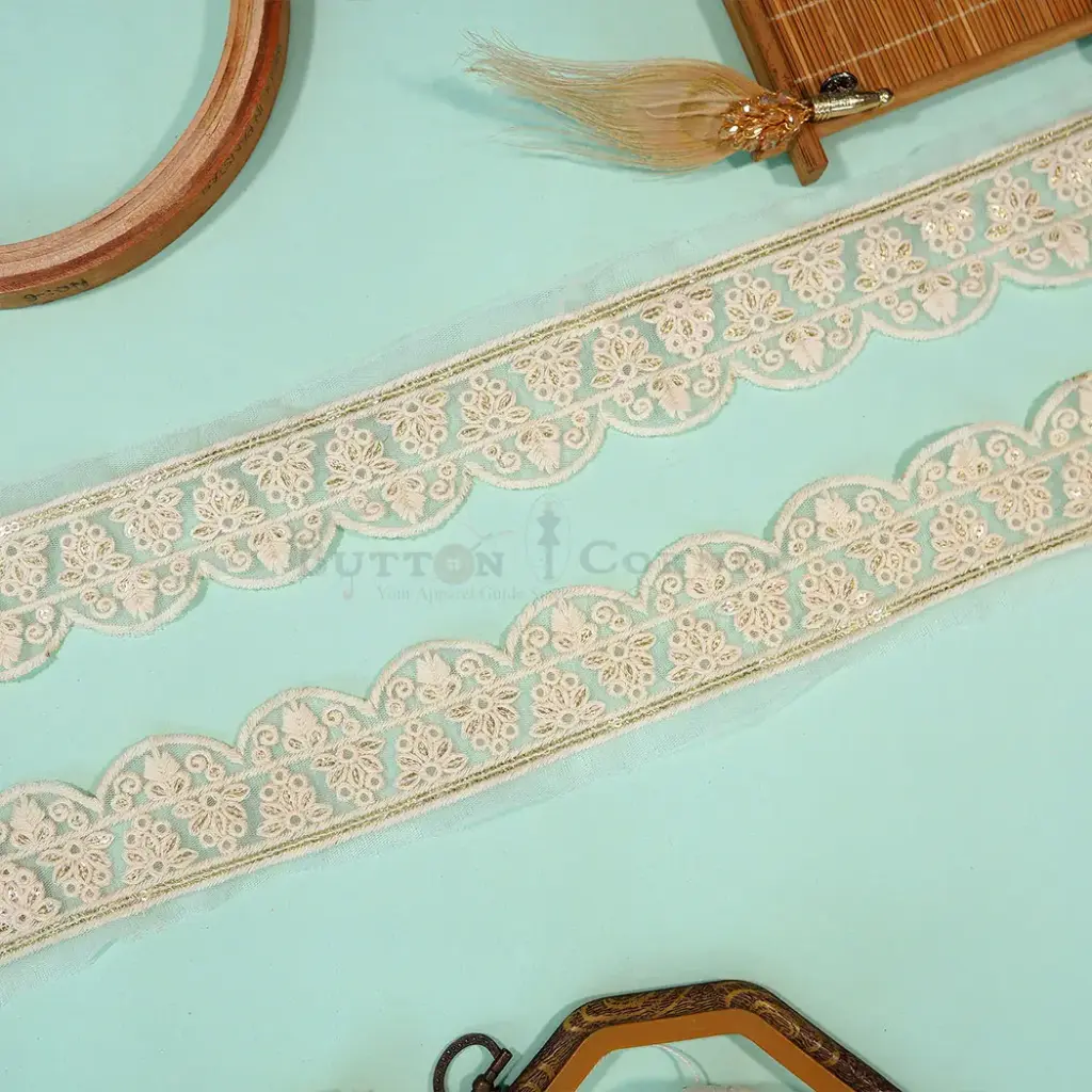 Embroidery Thread, Sequence, Scallop Net Lace