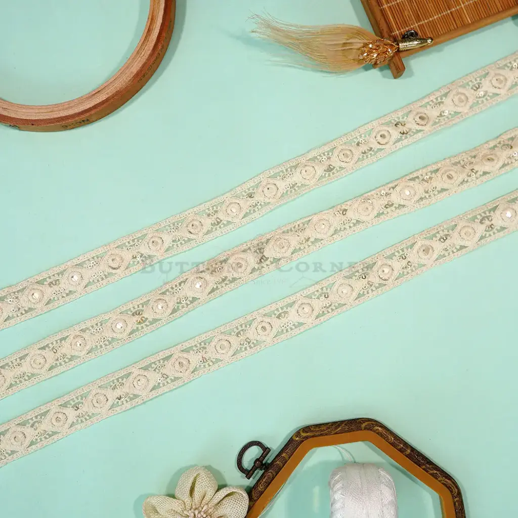 Embroidery Thread, Metallic Yarn, Sequence, Net Lace