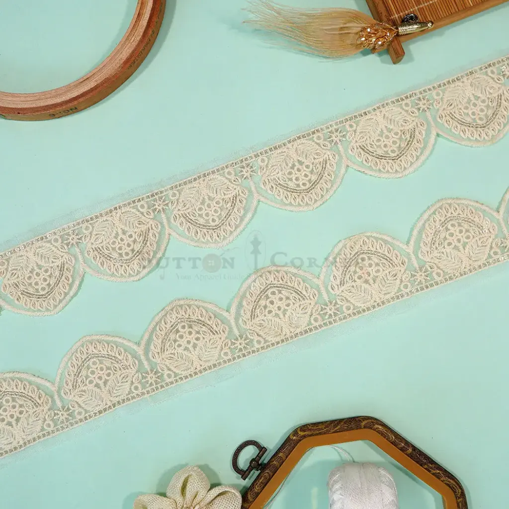 Embroidery Thread, Sequence, Scallop Net Lace