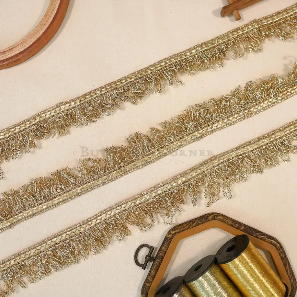 Cotton, Lurex, Gota Hanging Lace