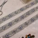 Metallic Yarn, Glass Beads, Sequence, Net Lace