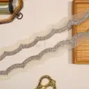 Metallic Yarn, Crystals, Net Lace