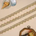 Metallic Yarn, Glass Beads, Pearl, Sequence Lace