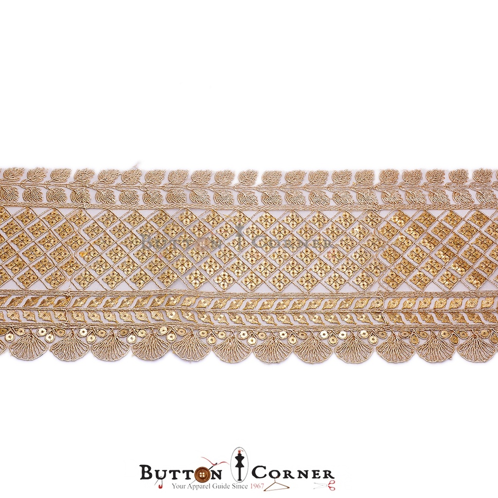 Fancy Metallic Yarn Gota Lace