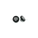 Nontoxic White Mute Plated Coat of Arms Shield Metal Button in Two Parts