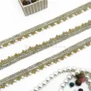 Metallic Yarn, Pearl & Crystals, Edge Lace