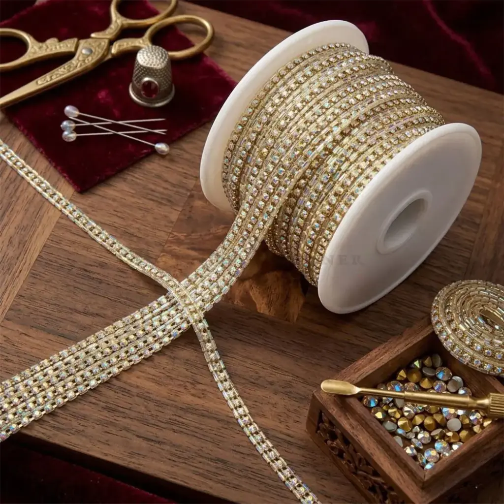 Aesthetic Style Crystals, Stone, Strap, Stick On, Lace