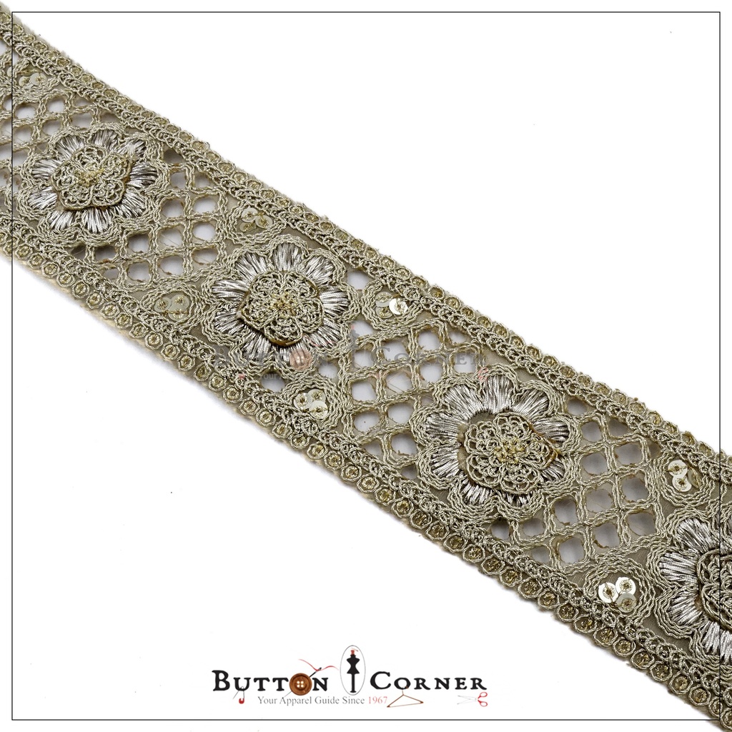 Fancy Metallic Yarn Lace