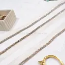 Round Crystals Strap Edge Lace