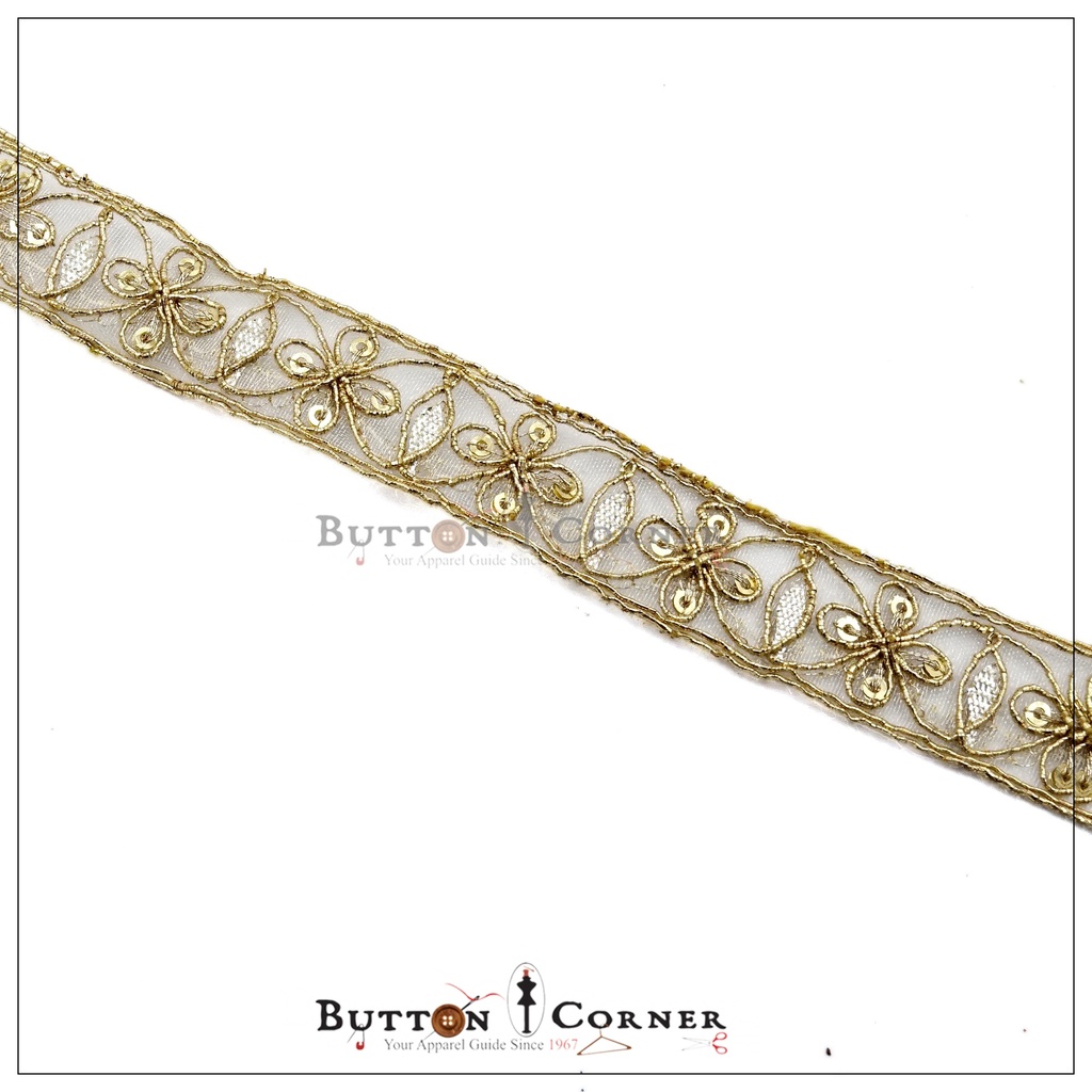 Fancy Metallic Yarn Gota Lace