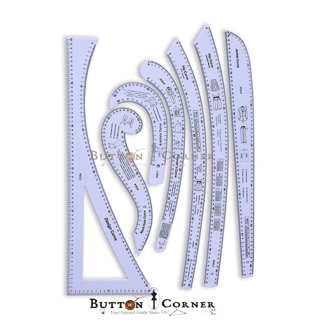 Tailoring Ruler Scale 7 Pcs (2.5mm) Set