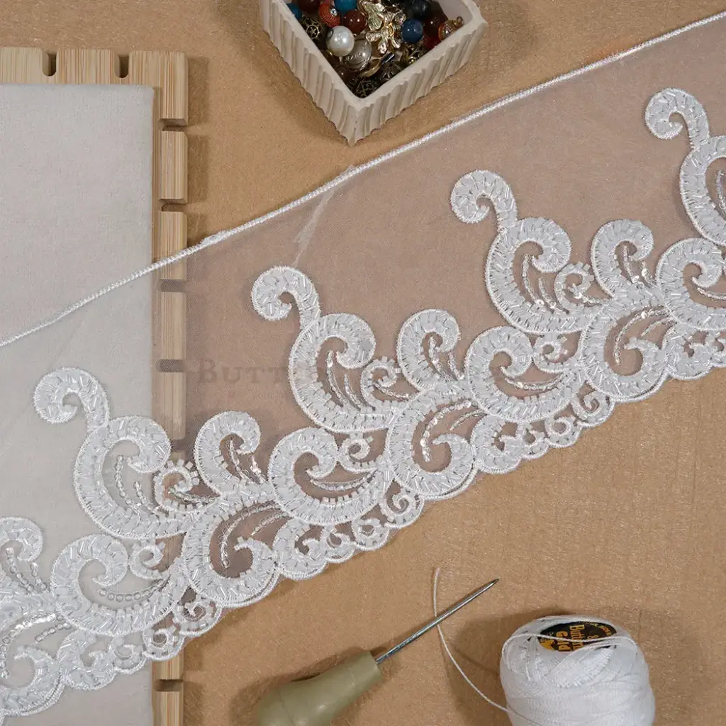 Embroidery Thread, Glass Beads, Sequence, Net Lace