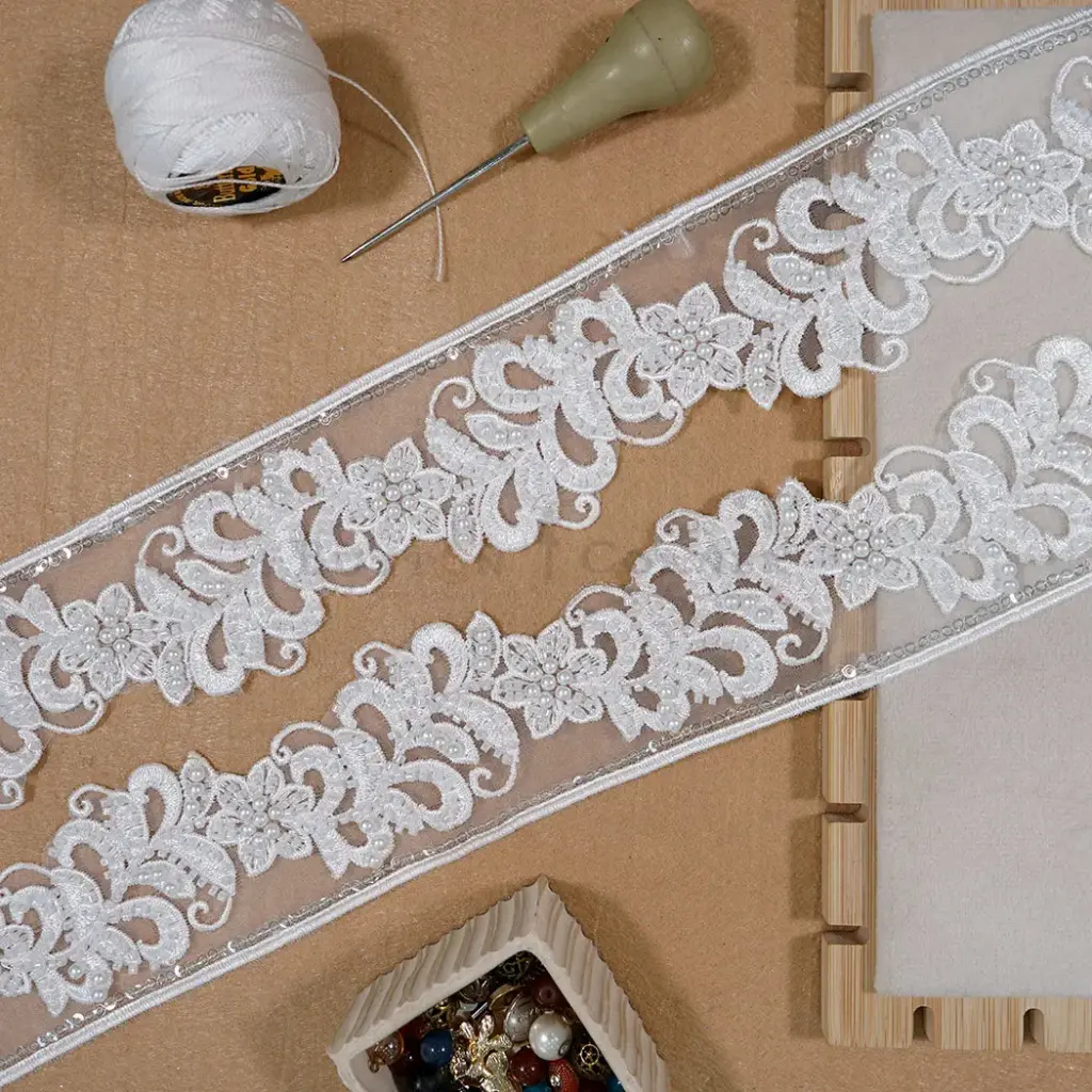 Embroidery Thread, Glass Beads, Pearl, Sequence, Lace