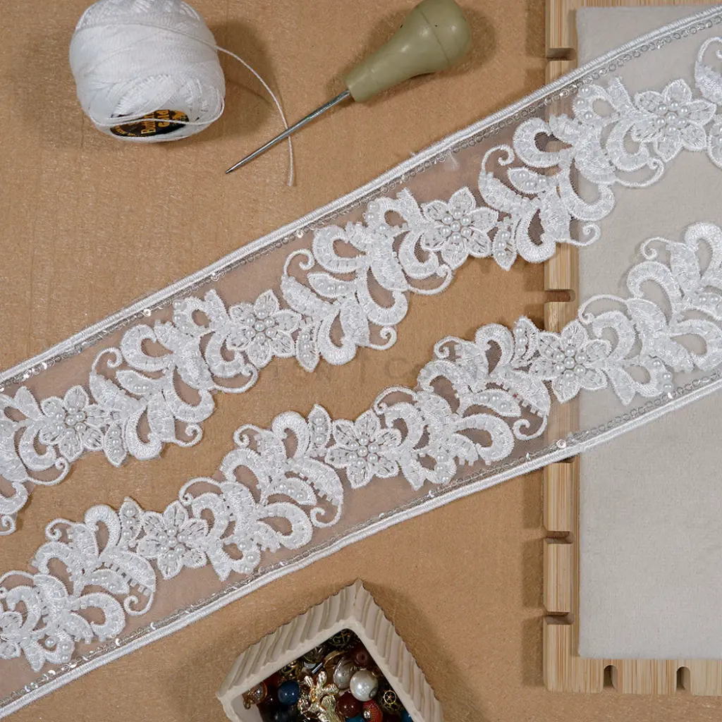 Embroidery Thread, Glass Beads, Pearl, Sequence, Lace