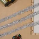 Metallic Yarn, Glass Beads, Sequence Lace