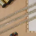 Metallic Yarn, Glass Beads, Sequence Lace