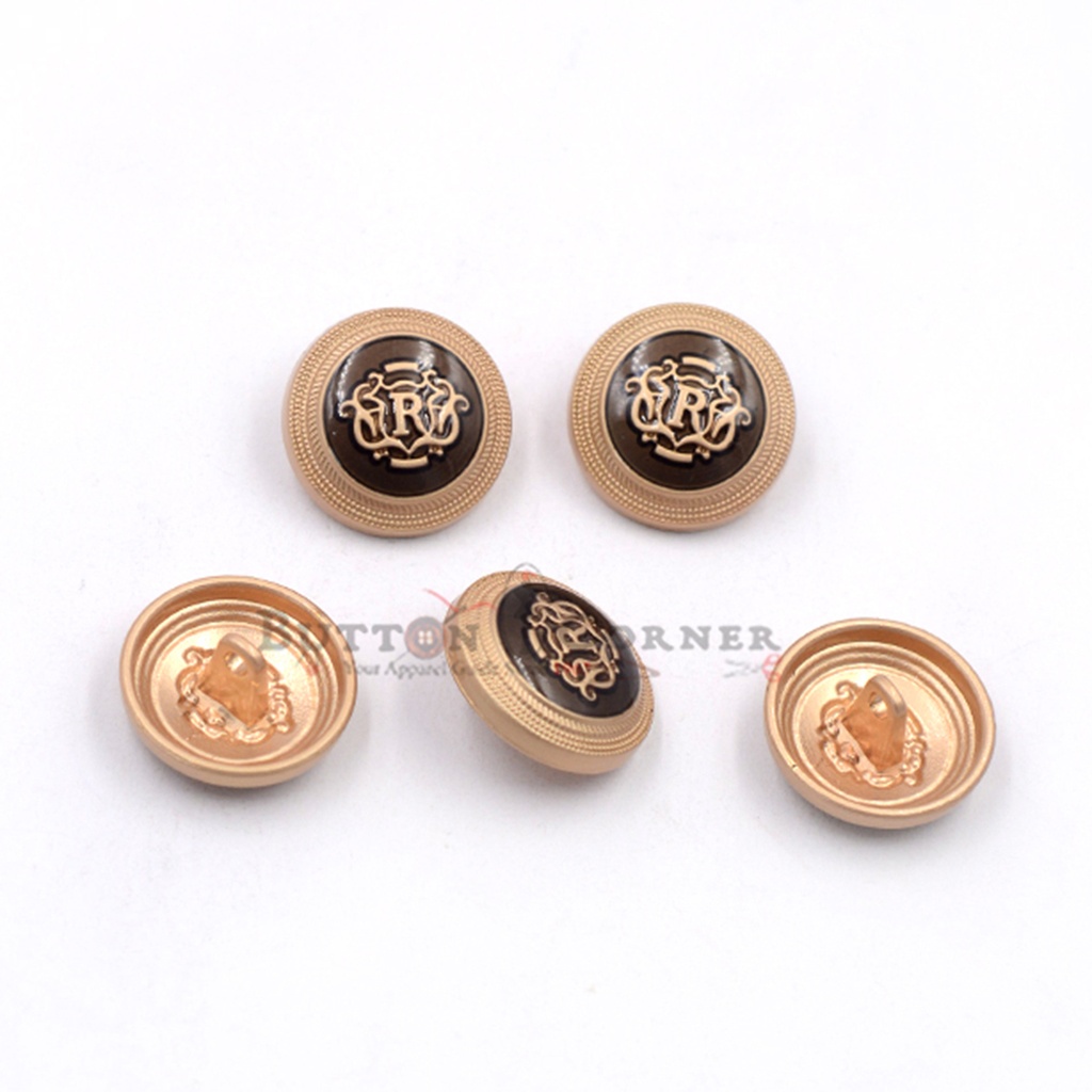 (R) Logo Design Metal Shirt Button