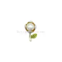 Feminine Aesthetic Rose-Themed Gold Plated Button