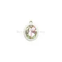 Gold Base Rhinestones Tulip Design Pendant