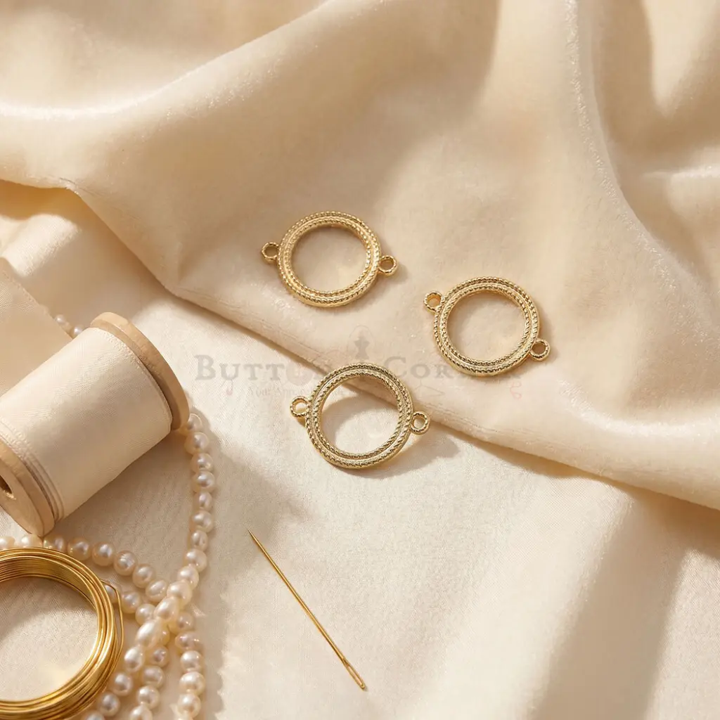 Gold Plated Double Hook Round Geometric Connector