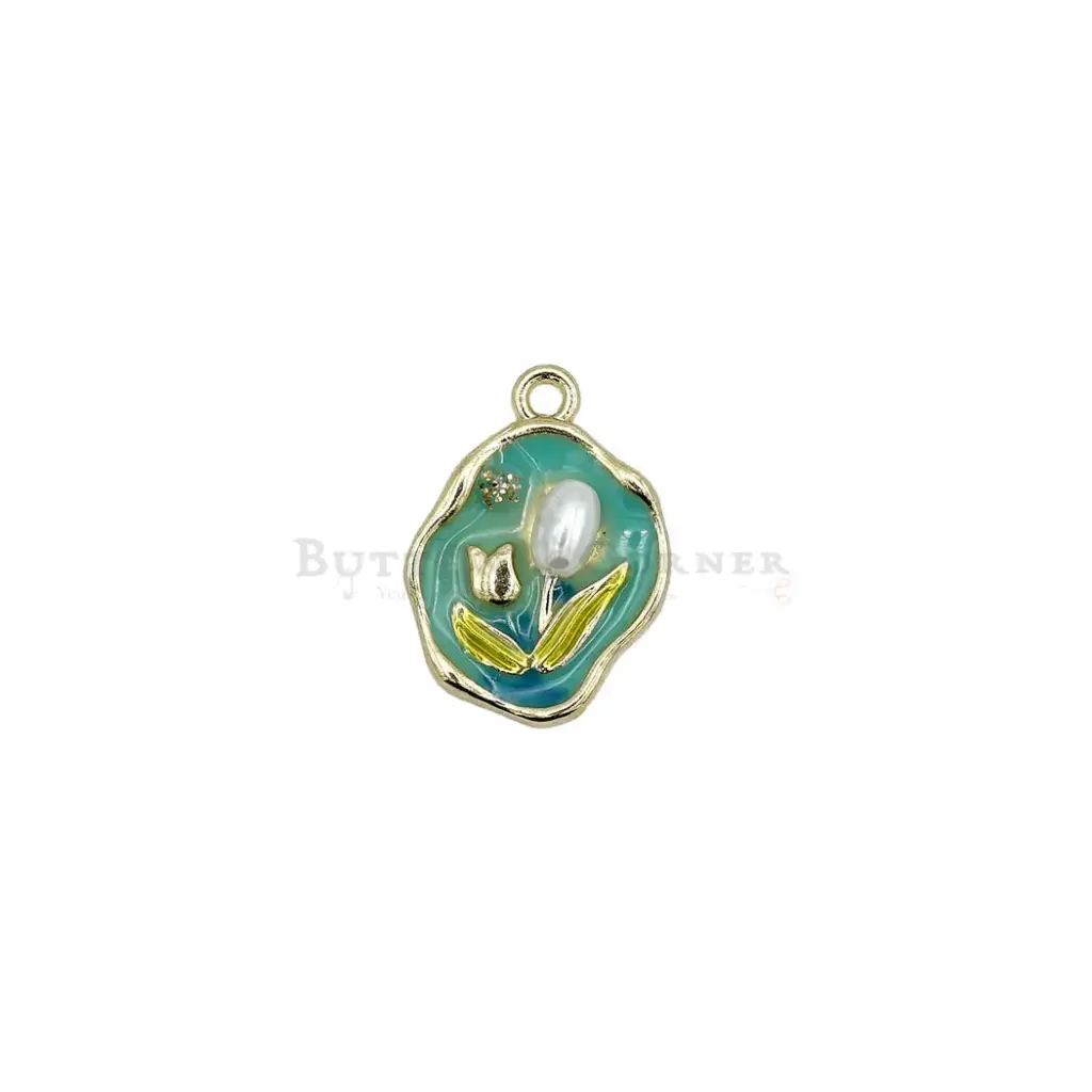 Aesthetic Tulip Design Pearl Bead Pendant