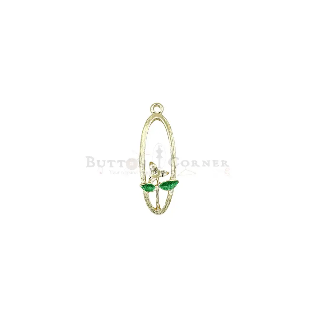 Gold Plated Oval Petal Flower Pendant