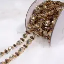 Gold Base Round Crystal & Baguette Design Aesthetic Chain