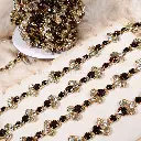 Gold Base Cluster Style Four Claws Crystals Rhinestones Chain