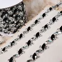 Nontoxic White Base Marquise Cut Crystal Rhinestone Chain