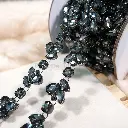 Nontoxic Gun Black Base Marquise Crystal Vine Chain