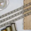 Metallic Yarn, Glass Beads, Pearl, Organza, Fancy Lace