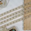 Metallic Yarn, Glass Beads, Pearl, Organza, Fancy Lace