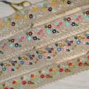 Fancy Metallic Yarn Sequence Lace