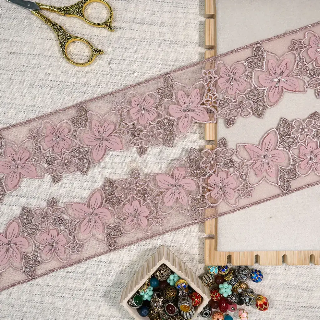 Blossom Design, Embroidery Thread, Metallic Yarn, Net Lace